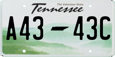 TN license plate A4343C