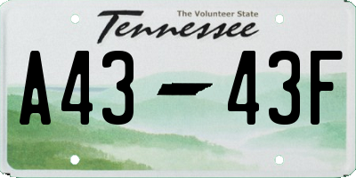 TN license plate A4343F
