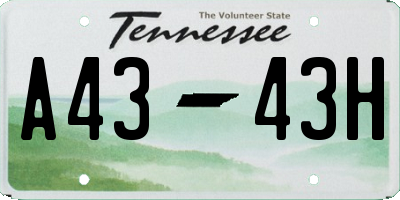 TN license plate A4343H