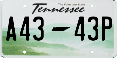 TN license plate A4343P