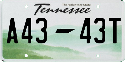 TN license plate A4343T