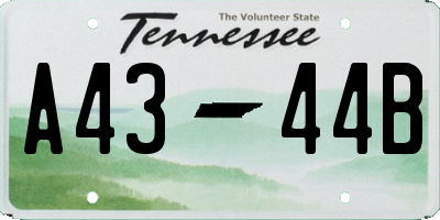 TN license plate A4344B