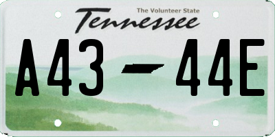 TN license plate A4344E