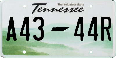 TN license plate A4344R