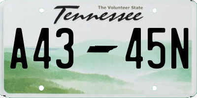 TN license plate A4345N