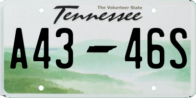 TN license plate A4346S