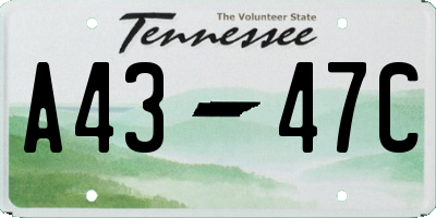 TN license plate A4347C