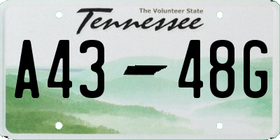 TN license plate A4348G