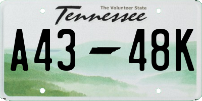 TN license plate A4348K