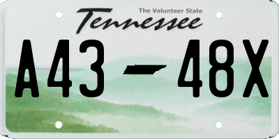 TN license plate A4348X