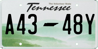 TN license plate A4348Y