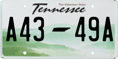 TN license plate A4349A