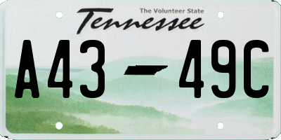 TN license plate A4349C