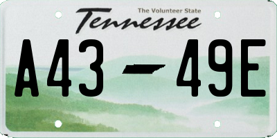 TN license plate A4349E