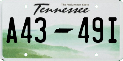 TN license plate A4349I
