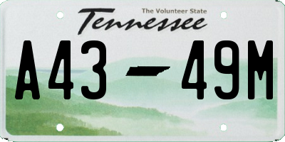TN license plate A4349M