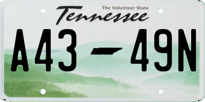 TN license plate A4349N