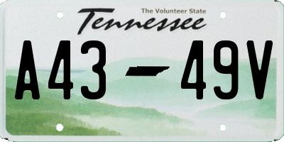 TN license plate A4349V
