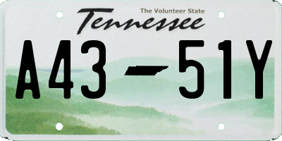 TN license plate A4351Y