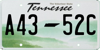 TN license plate A4352C