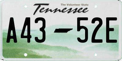 TN license plate A4352E