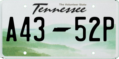 TN license plate A4352P