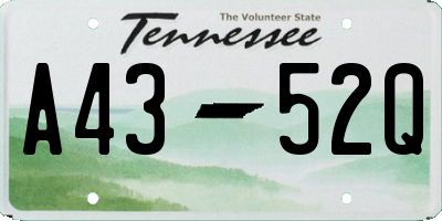 TN license plate A4352Q