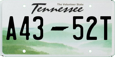 TN license plate A4352T