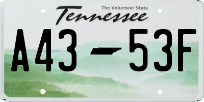 TN license plate A4353F