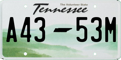 TN license plate A4353M