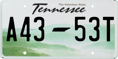 TN license plate A4353T