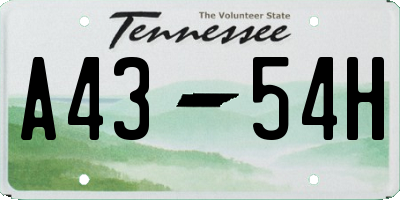 TN license plate A4354H