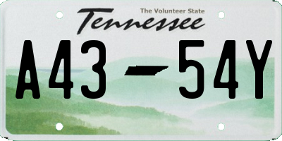 TN license plate A4354Y