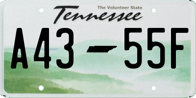 TN license plate A4355F