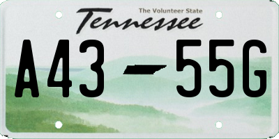 TN license plate A4355G