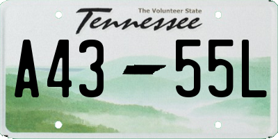 TN license plate A4355L