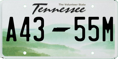 TN license plate A4355M