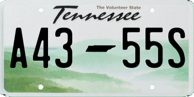 TN license plate A4355S