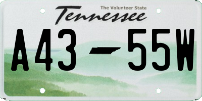 TN license plate A4355W