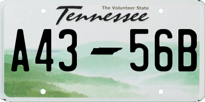 TN license plate A4356B