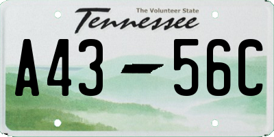 TN license plate A4356C