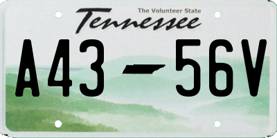 TN license plate A4356V