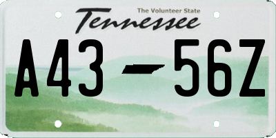TN license plate A4356Z
