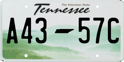TN license plate A4357C