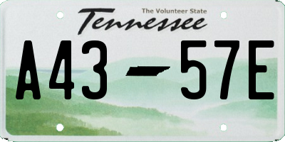 TN license plate A4357E