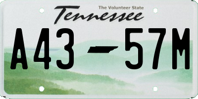 TN license plate A4357M