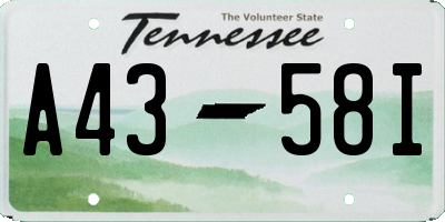 TN license plate A4358I