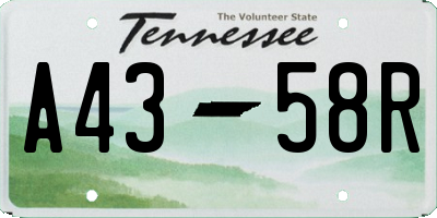 TN license plate A4358R