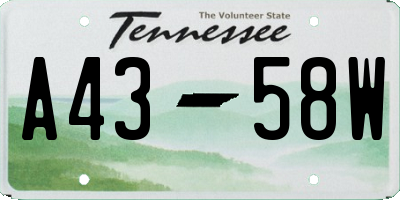 TN license plate A4358W