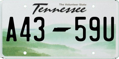 TN license plate A4359U